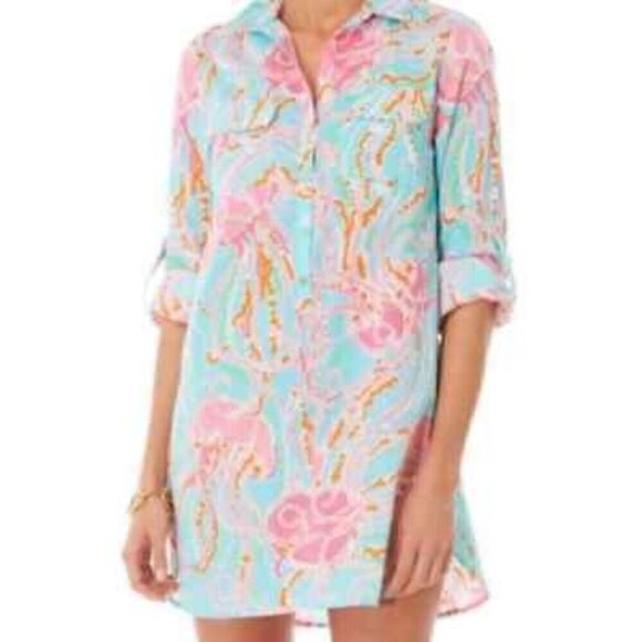 Lilly Pulitzer Pink and Blue Tunic - Picture 1 of 11